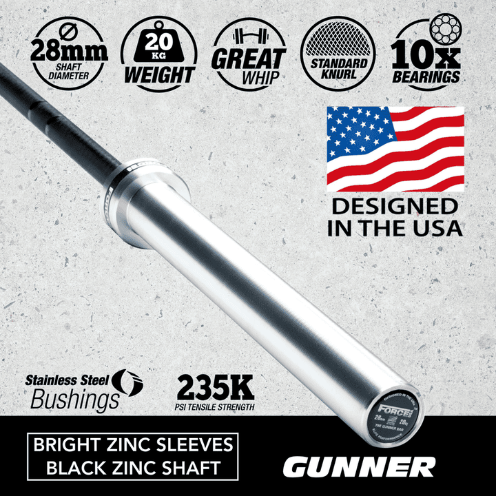 Force USA - The Gunner Barbell 2020 Version-Crossfit Warranty